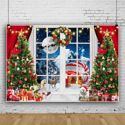 120x80cm Christmas Wreath Snow Scene Photography Background Curtain, Color: 11421909 - Other by buy2fix | Online Shopping UK | buy2fix