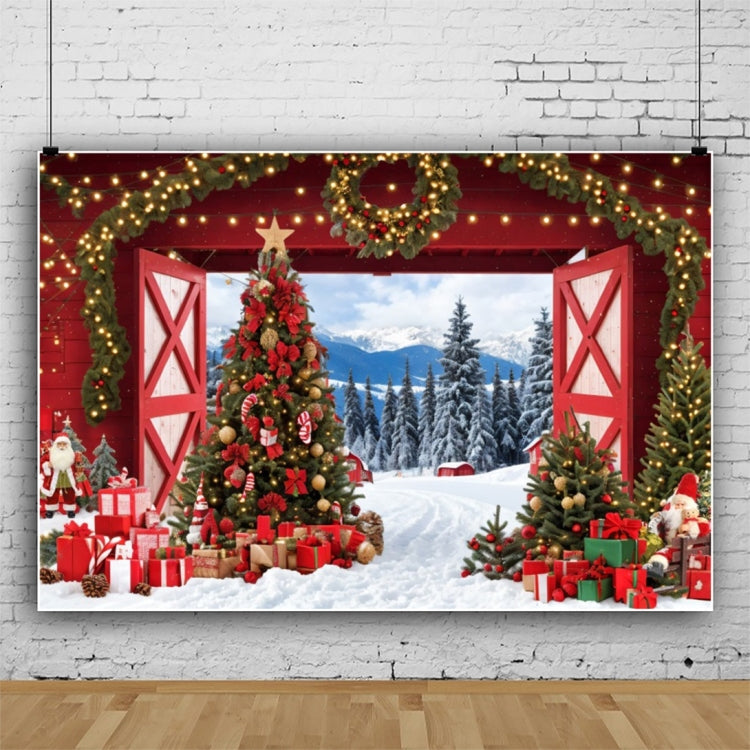 120x80cm Christmas Wreath Snow Scene Photography Background Curtain, Color: 11422035 - Other by buy2fix | Online Shopping UK | buy2fix