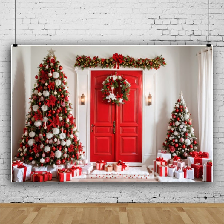 120x80cm Christmas Wreath Snow Scene Photography Background Curtain, Color: 11422037 - Other by buy2fix | Online Shopping UK | buy2fix