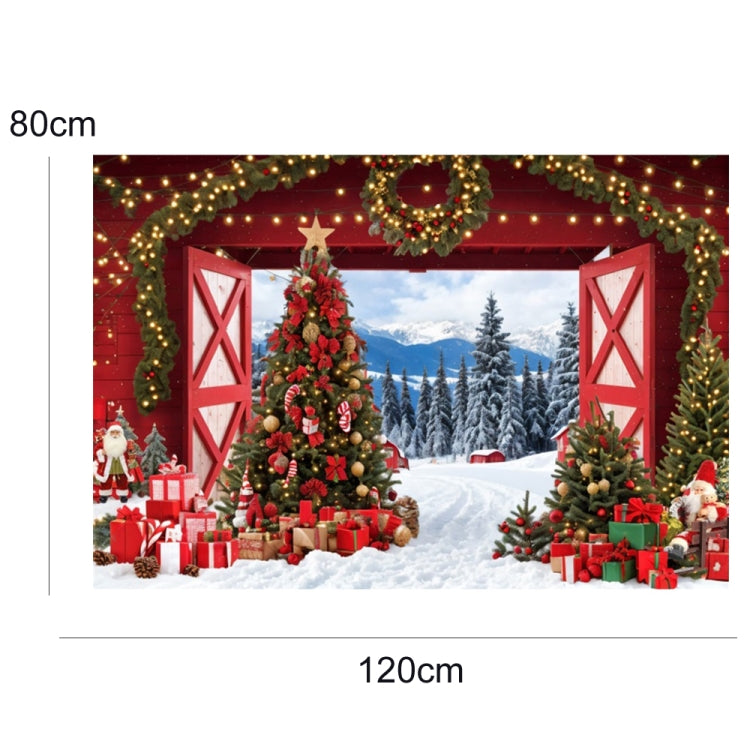 120x80cm Christmas Wreath Snow Scene Photography Background Curtain, Color: 11422037 - Other by buy2fix | Online Shopping UK | buy2fix