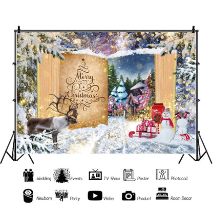 120x80cm Christmas Wreath Snow Scene Photography Background Curtain, Color: 12805218 - Other by buy2fix | Online Shopping UK | buy2fix