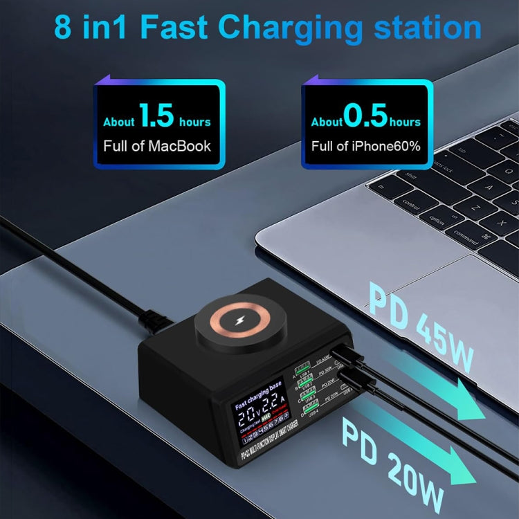 X9M 9-in-1 110W USB+PD Smart Multi-ports QI Magnetic Wireless Charger, Spec: White AU Plug - Multifunction Charger by buy2fix | Online Shopping UK | buy2fix