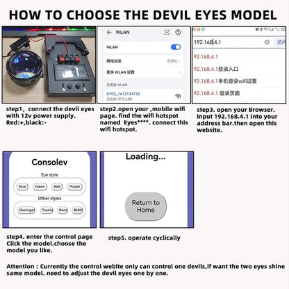 3-inch Car Motorcycle LED Demon Eye Light Modification(23 Modes With Lens) by buy2fix