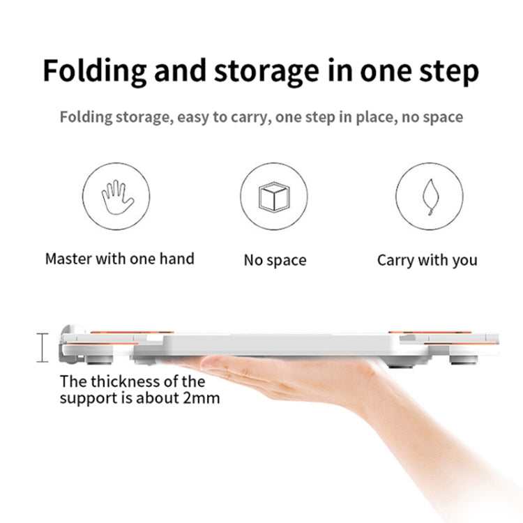 ICE COOREL E5 Laptop Folding And Lifting Cooling Bracket With Mobile Phone Holder White with Rotating by ICE COOREL