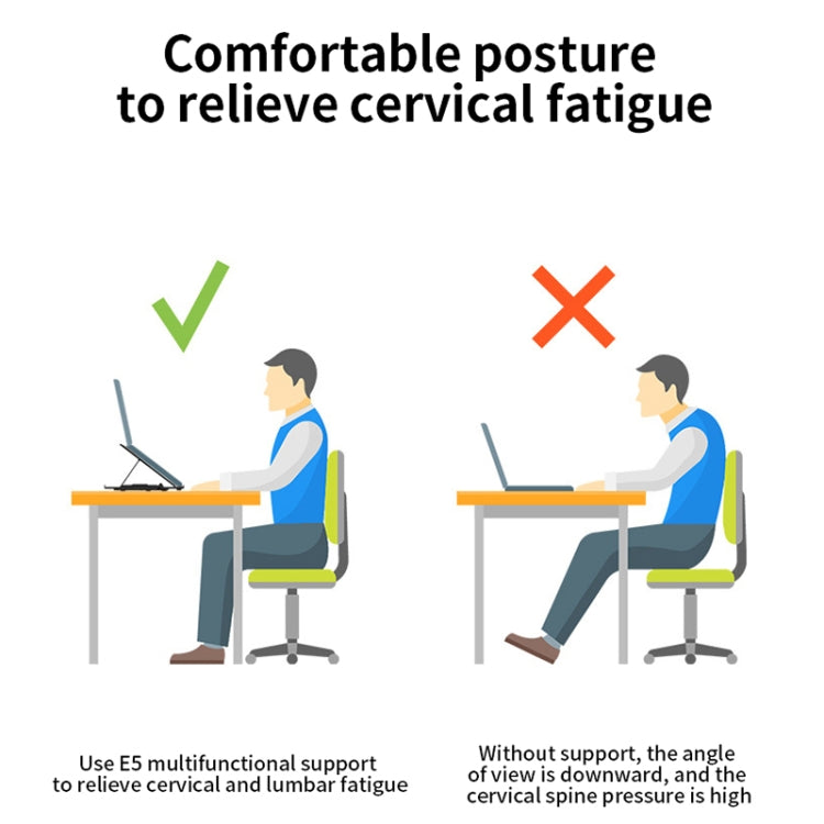 ICE COOREL E5 Laptop Folding And Lifting Cooling Bracket With Mobile Phone Holder White by ICE COOREL