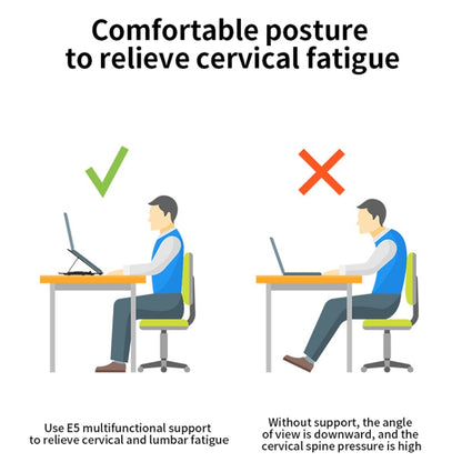 ICE COOREL E5 Laptop Folding And Lifting Cooling Bracket With Mobile Phone Holder Black with Rotating by ICE COOREL