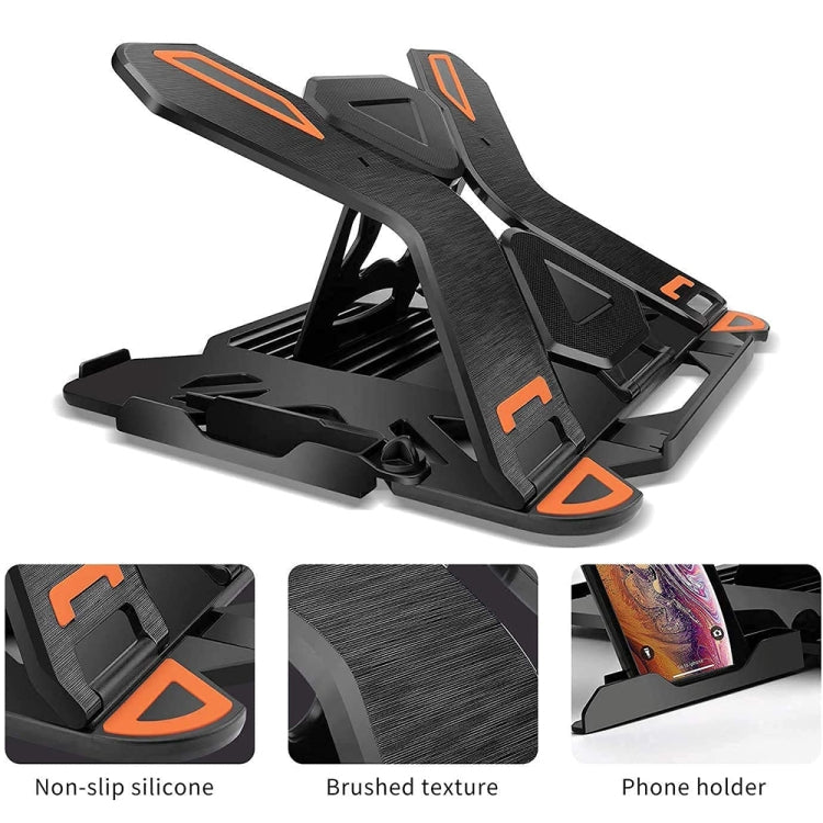 ICE COOREL E5 Laptop Folding And Lifting Cooling Bracket With Mobile Phone Holder White with Rotating by ICE COOREL