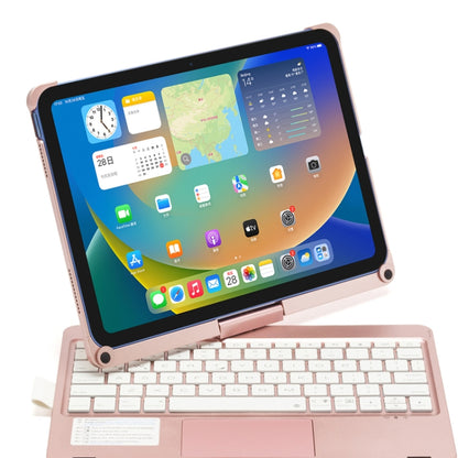 For iPad 10th Gen 10.9-inch 2022 Tablet Bluetooth Keyboard With Backlight 360 Degree Rotation(Rose Gold) - Universal by buy2fix | Online Shopping UK | buy2fix