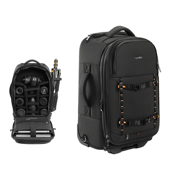 Cwatcun D136 Generation 1 Large Camera Trolley Shoulder Bag Large Capacity Outdoor Photography Storage Case(Black) - Backpack by Cwatcun | Online Shopping UK | buy2fix