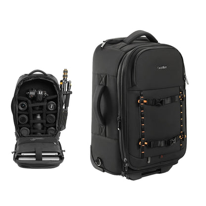Cwatcun D136 Generation 1 Large Camera Trolley Shoulder Bag Large Capacity Outdoor Photography Storage Case(Black) - Backpack by Cwatcun | Online Shopping UK | buy2fix