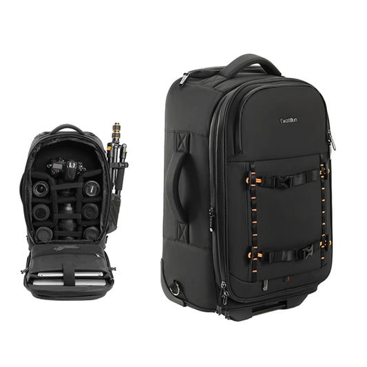 Cwatcun D136 Generation 1 Large Camera Trolley Shoulder Bag Large Capacity Outdoor Photography Storage Case(Black) - Backpack by Cwatcun | Online Shopping UK | buy2fix
