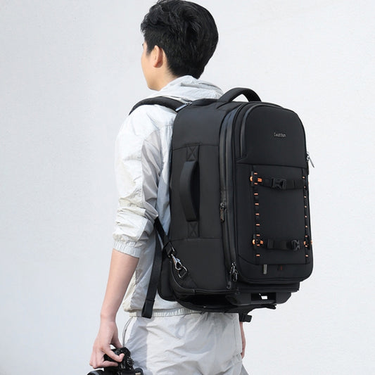 Cwatcun D136 Generation 1 Large Camera Trolley Shoulder Bag Large Capacity Outdoor Photography Storage Case(Black) - Backpack by Cwatcun | Online Shopping UK | buy2fix