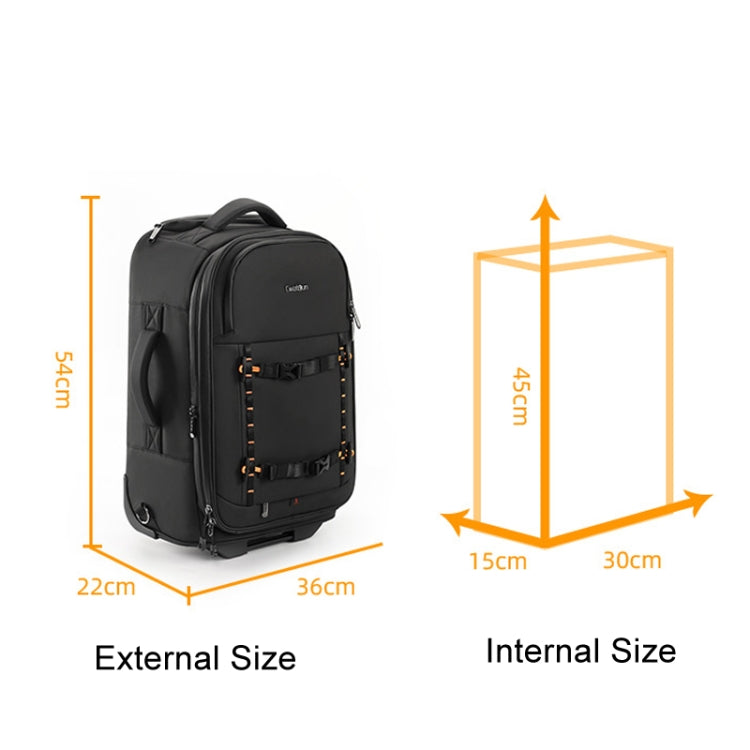 Cwatcun D136 Generation 1 Large Camera Trolley Shoulder Bag Large Capacity Outdoor Photography Storage Case(Black) - Backpack by Cwatcun | Online Shopping UK | buy2fix
