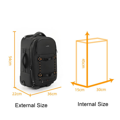 Cwatcun D136 Generation 1 Large Camera Trolley Shoulder Bag Large Capacity Outdoor Photography Storage Case(Black) - Backpack by Cwatcun | Online Shopping UK | buy2fix