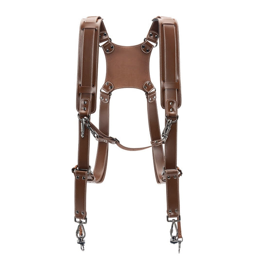 Cwatcun H90 Dual Camera Leather Strap Adjustable Multi-functional Convenient Camera Shoulder Strap, Color: 2.0 Brown - Camera Strap by Cwatcun | Online Shopping UK | buy2fix