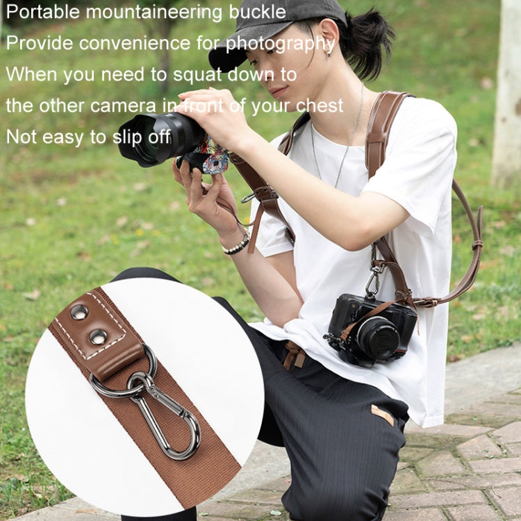 Cwatcun H90 Dual Camera Leather Strap Adjustable Multi-functional Convenient Camera Shoulder Strap, Color: 2.0 Brown - Camera Strap by Cwatcun | Online Shopping UK | buy2fix