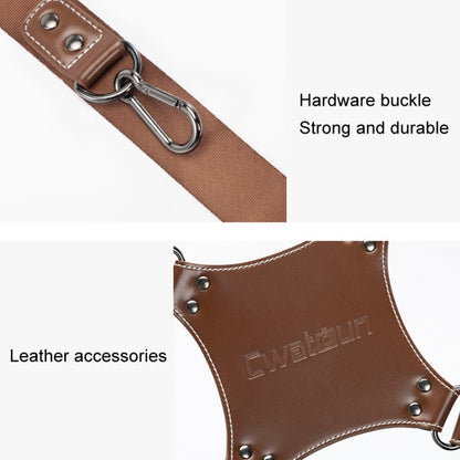 Cwatcun H90 Dual Camera Leather Strap Adjustable Multi-functional Convenient Camera Shoulder Strap, Color: 2.0 Brown - Camera Strap by Cwatcun | Online Shopping UK | buy2fix