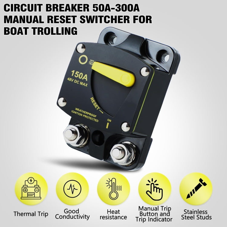 RV Yacht Manual Reset Ignition Protection Fuse Switch With Terminal Accessories, Current: 300A - Fuse by buy2fix | Online Shopping UK | buy2fix