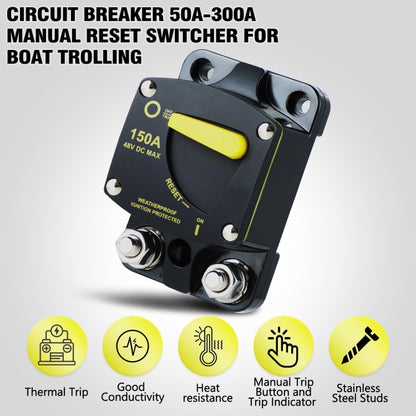 RV Yacht Manual Reset Ignition Protection Fuse Switch With Terminal Accessories, Current: 50A - Fuse by buy2fix | Online Shopping UK | buy2fix