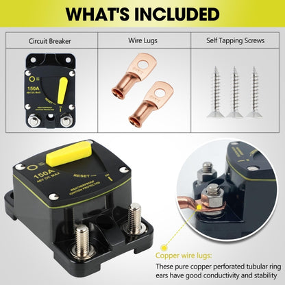 RV Yacht Manual Reset Ignition Protection Fuse Switch With Terminal Accessories, Current: 200A - Fuse by buy2fix | Online Shopping UK | buy2fix