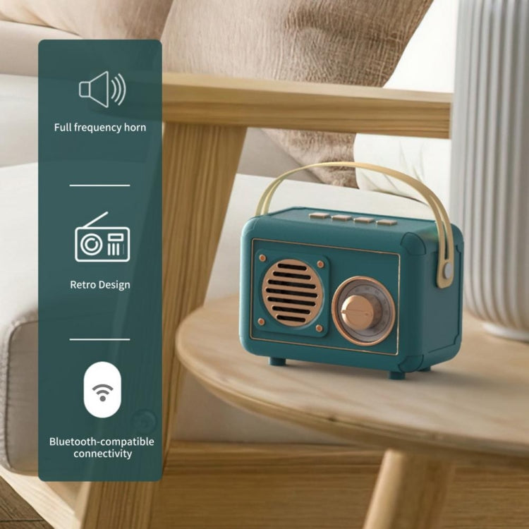 FT-BT20 Mini Retro Card USB Flash Drive FM Radio Wireless Bluetooth Speaker(White) by buy2fix