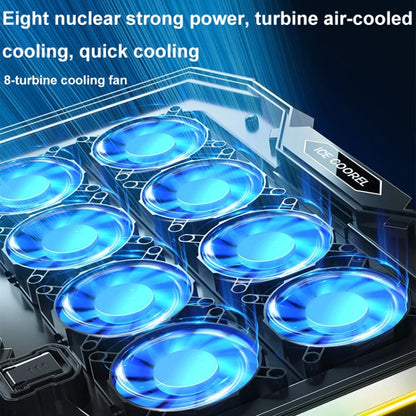 ICE COOREL 8-Fans Adjustable Laptop Stand Radiator With RGB Ambient Light(K10) by ICE COOREL