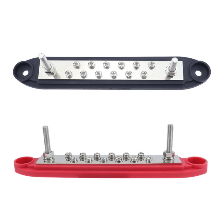 M6 2-post 12-way RV Yacht Terminal Nylon Flame Retardant Busbar, Color: Red by buy2fix
