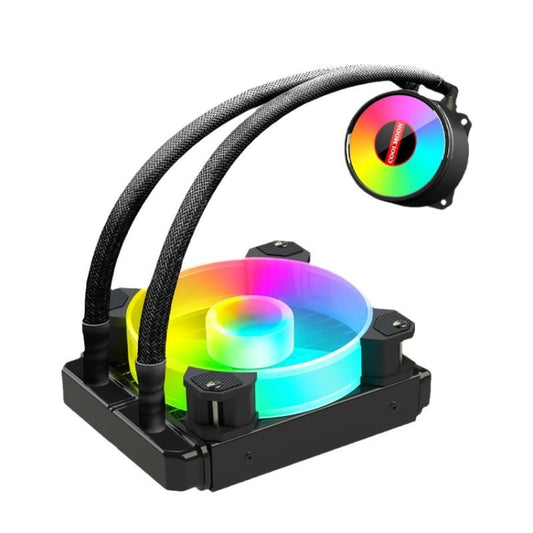 COOLMOON RGB120 5V ARGB Integrated Single Row Multi-Platform CPU Cooler(Black) by COOLMOON