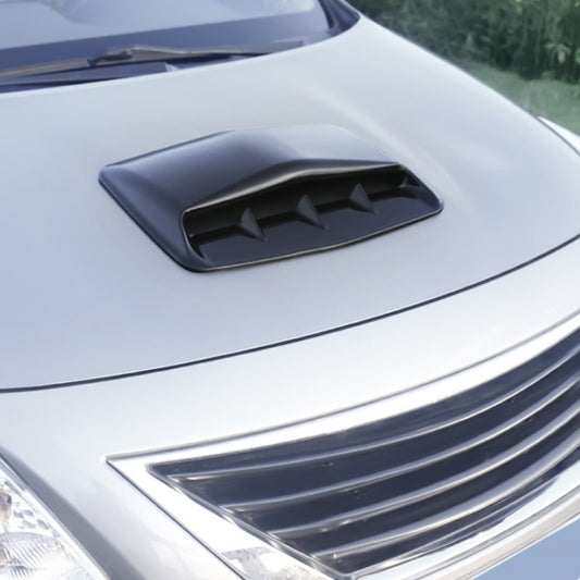 Universal Carbon Car Hood Scoop Air Flow Intake Decorative Turbo Bonnet Vent Cover With Tape(Black) by buy2fix