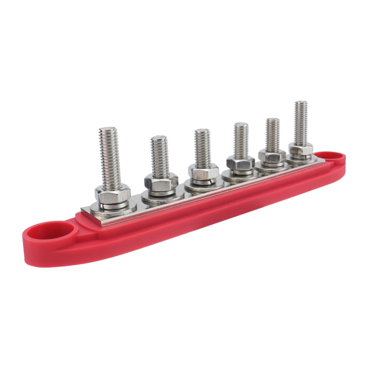 M8 Nylon Base RV Yacht Waterproof Dustproof Cover 6-post Bus Bar, Color: Red With Terminal Heat Shrink Tube - Fuse by buy2fix | Online Shopping UK | buy2fix