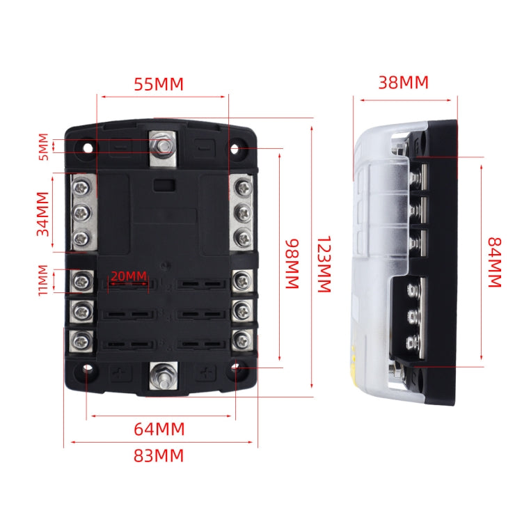 6-Way LED Indicator Fuse Box Socket For RV And Yacht, Set: Configuration 2 - Fuse by buy2fix | Online Shopping UK | buy2fix