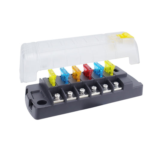 6-Way Plug-In Insulated Cover Fuse Box For Cars Yachts, Set: Upgraded Version B by buy2fix