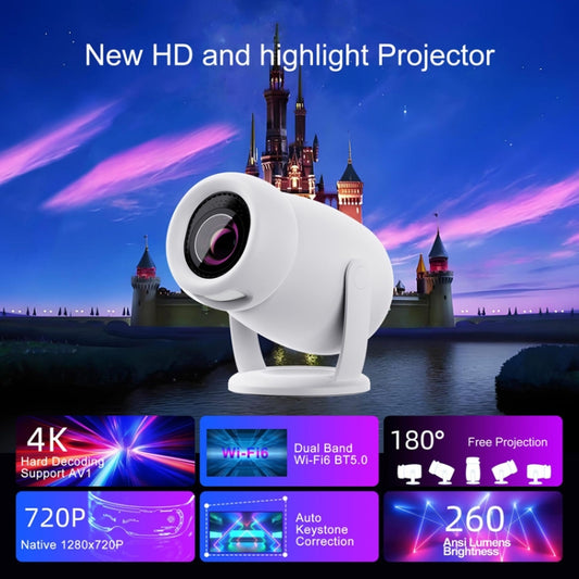 HY400 Android 12.0 System Intelligent Projector Portable Family Projector UK Plug by buy2fix