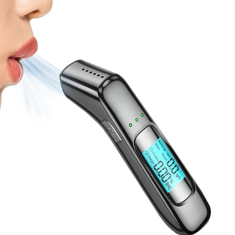 High-Precision Portable Alcohol Tester Rechargeable Breathalyzer With LCD Display(Black) by buy2fix