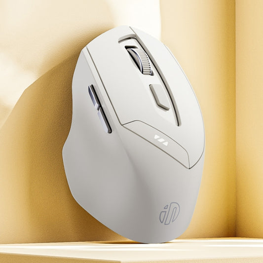 Inphic DR6 2.4G Wireless + Bluetooth 5.0/4.0 Tri-mode Charging Mute Office Gaming Computer Mouse(White Apricot) by Inphic