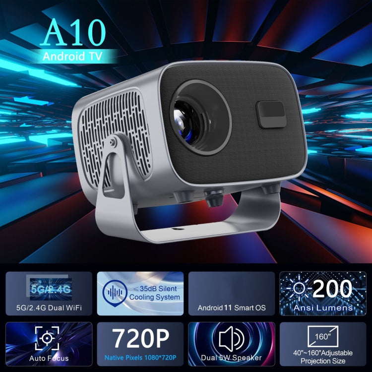 4K Smart Android Portable Projector US Plug - Mini Projector by buy2fix | Online Shopping UK | buy2fix