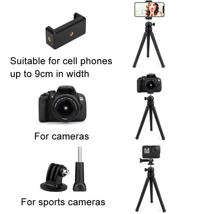 Octopus Fish Silicone Camera Tripod Desktop Folding Stand With Bluetooth Controller+Adapter+Phone Clip+Storage Bag+Screws - Tripods by buy2fix | Online Shopping UK | buy2fix