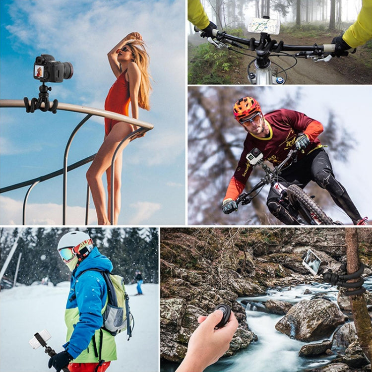 Octopus Fish Silicone Camera Tripod Desktop Folding Stand With Bluetooth Controller+Adapter+Phone Clip+Storage Bag+Screws - Tripods by buy2fix | Online Shopping UK | buy2fix