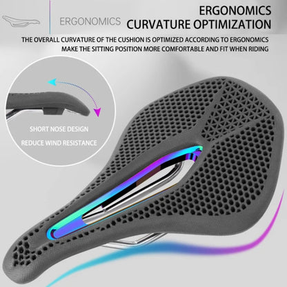 PROMEND SD-577 Bicycle Honeycomb Bionic Structure Saddle Hollow Steel Bow Breathable Comfort Saddle, Size: M(Black Surface Colorful Shell Bottom) - Bicycle Saddle by PROMEND | Online Shopping UK | buy2fix