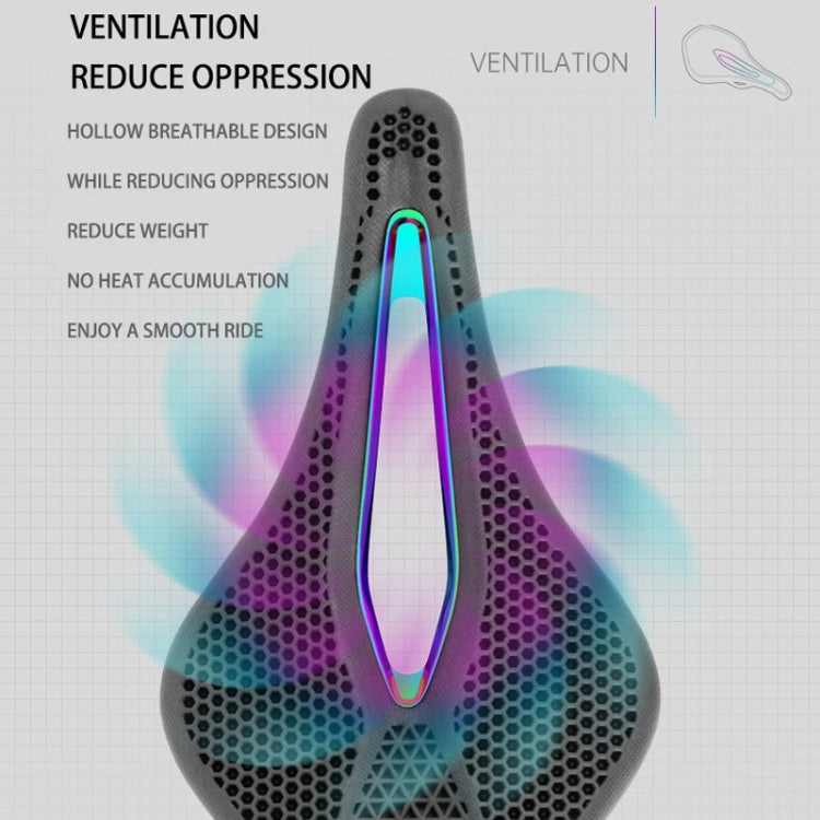 PROMEND SD-577 Bicycle Honeycomb Bionic Structure Saddle Hollow Steel Bow Breathable Comfort Saddle, Size: M(Black Surface Colorful Shell Bottom) - Bicycle Saddle by PROMEND | Online Shopping UK | buy2fix