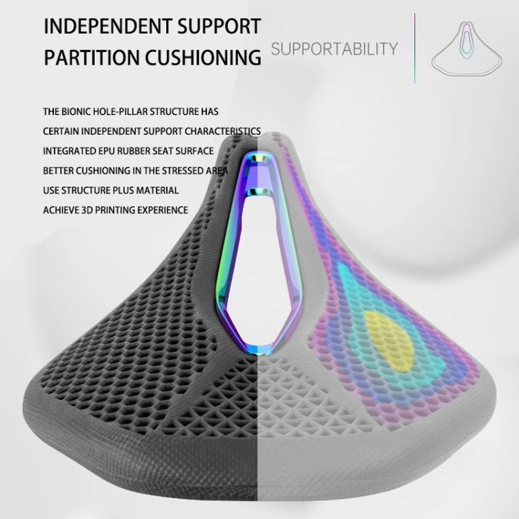 PROMEND SD-577 Bicycle Honeycomb Bionic Structure Saddle Hollow Steel Bow Breathable Comfort Saddle, Size: M(Black Surface Colorful Shell Bottom) - Bicycle Saddle by PROMEND | Online Shopping UK | buy2fix