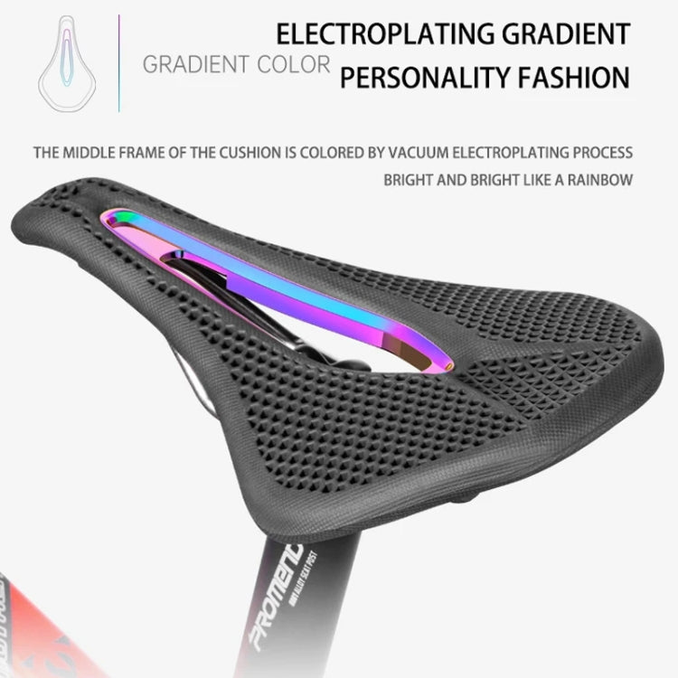 PROMEND SD-577 Bicycle Honeycomb Bionic Structure Saddle Hollow Steel Bow Breathable Comfort Saddle, Size: M(Black Surface Colorful Shell Bottom) - Bicycle Saddle by PROMEND | Online Shopping UK | buy2fix