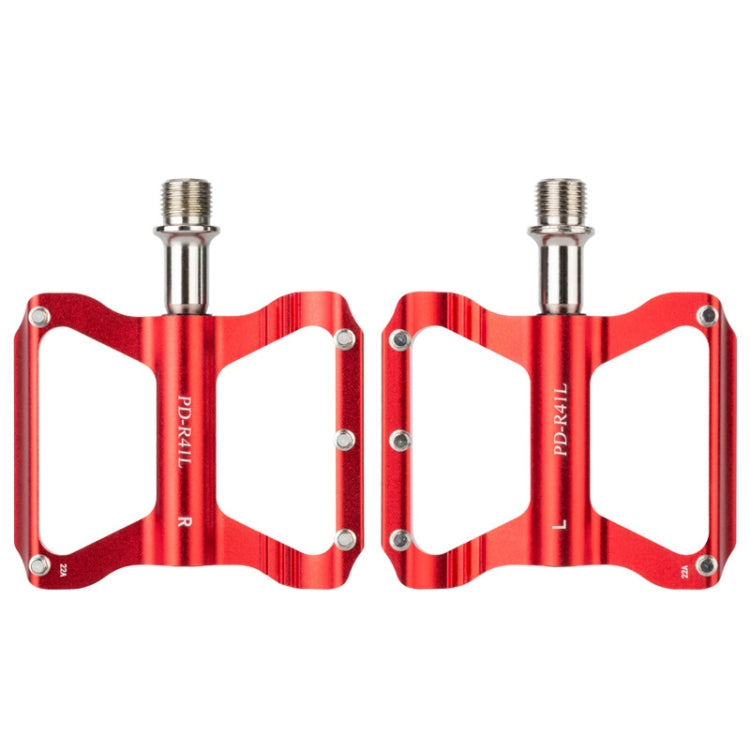 PROMEND PD-R41L 1pair Bicycle Aluminum Alloy Perrin Bearing Pedals(Red) - Pedals by PROMEND | Online Shopping UK | buy2fix