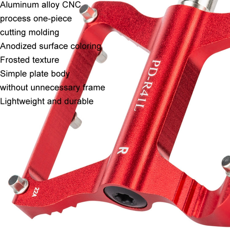 PROMEND PD-R41L 1pair Bicycle Aluminum Alloy Perrin Bearing Pedals(Red) - Pedals by PROMEND | Online Shopping UK | buy2fix