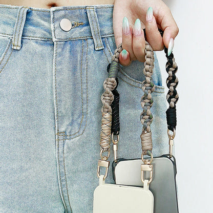 Cell Phone Lanyard Anti-lost Portable Universal Hand-Woven Mobile Phone Chain(Coffee) - Lanyards & Wrist Straps by buy2fix | Online Shopping UK | buy2fix