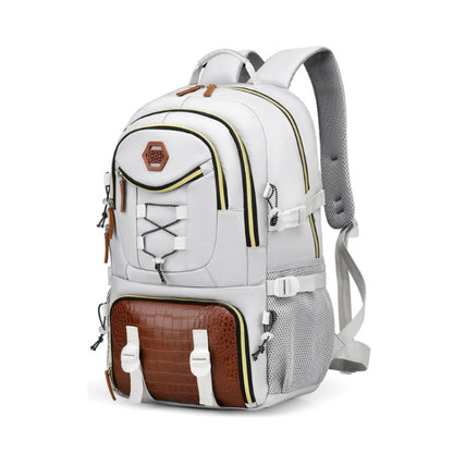 WEIXIER B713 Large Capacity Casual Shoulder Backpack Oxford Cloth Travel Mountaineering Bag(White) - Double-shoulder Bags by WEIXIER | Online Shopping UK | buy2fix