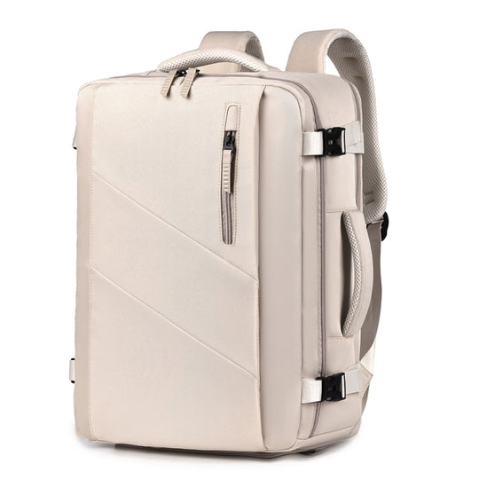 WEIXIER B722 Simple Style Large Capacity Travel Multifunctional Backpack(Beige)