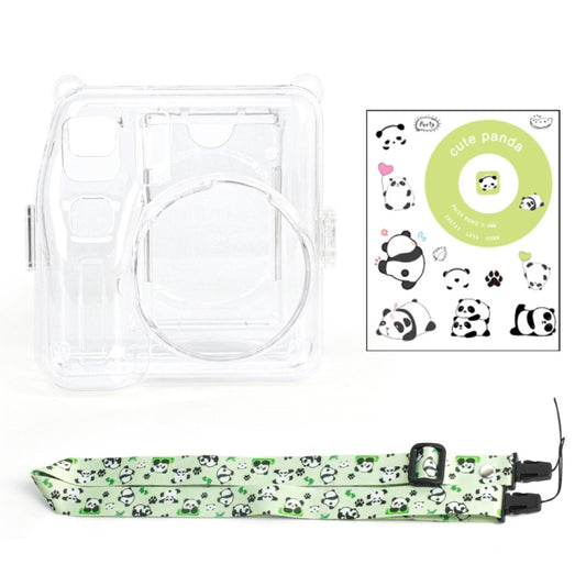 For Fujifilm instax mini SE Photo Bag Crystal Case Shoulder Strap Rope Sticker Set(Green Panda) - Protective Case by buy2fix | Online Shopping UK | buy2fix