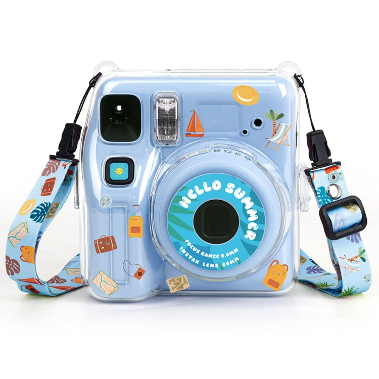 For Fujifilm instax mini SE Photo Bag Crystal Case Shoulder Strap Rope Sticker Set(Blue Beach Travel) - Protective Case by buy2fix | Online Shopping UK | buy2fix