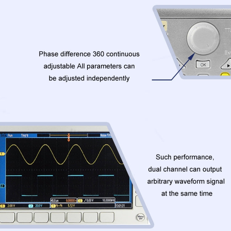 JUNTEK Programmable Dual-Channel DDS Function Arbitrary Waveform Signal Generator, Frequency: 60MHz(AU Plug) - Other Tester Tool by buy2fix | Online Shopping UK | buy2fix